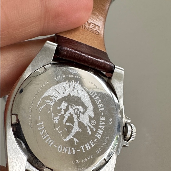 Mens brown leather & blue dial Diesel watch - Picture 6 of 7